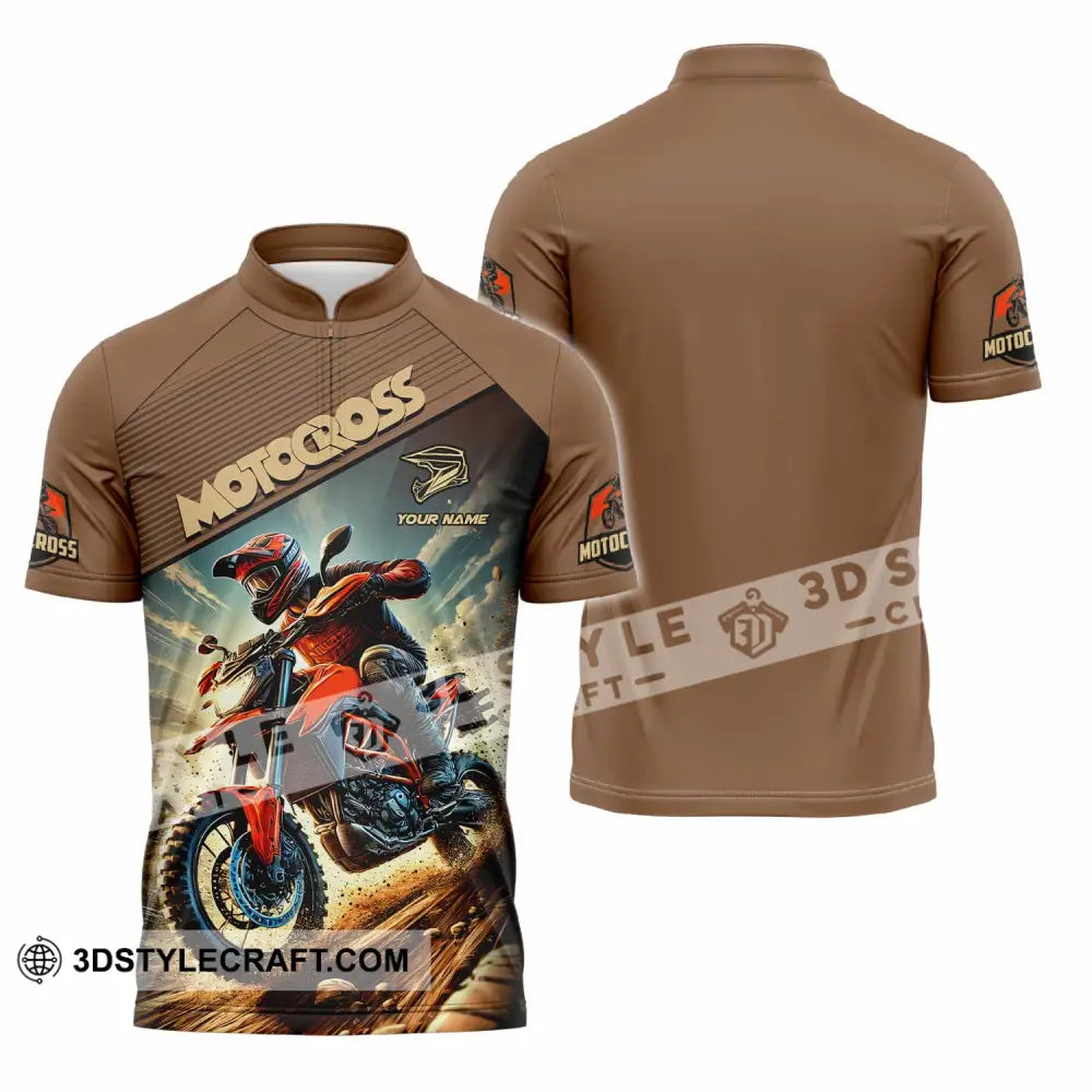Unisex Shirt - Custom Motocross Shirt Zipper Polo Shirt / S T-shirt