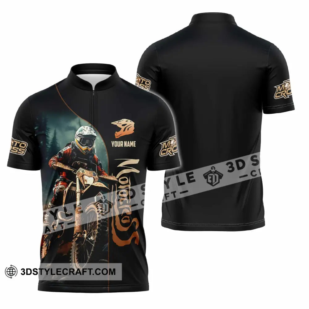 Unisex Shirt - Custom Motocross Shirt Zipper Polo Shirt / S T-shirt