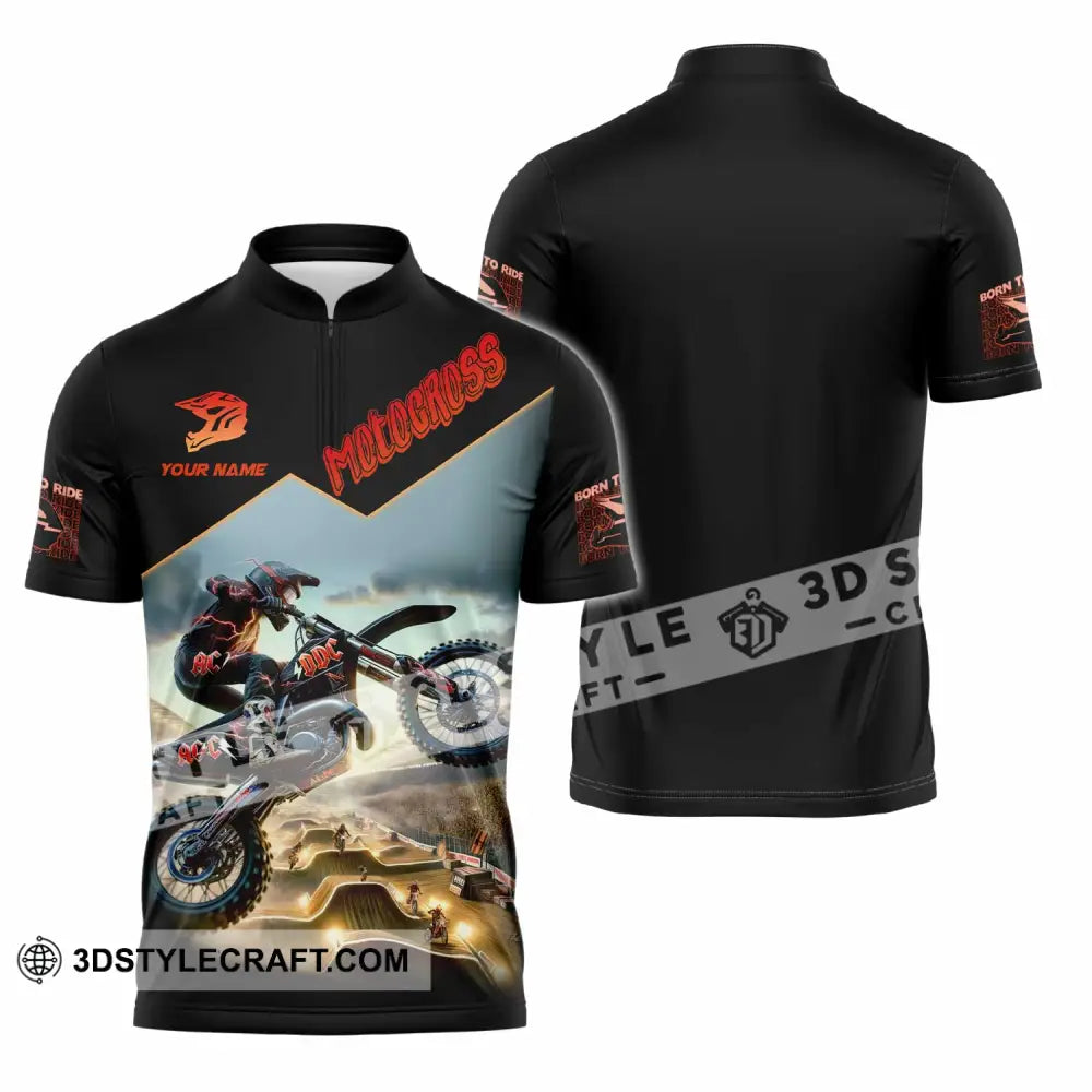 Unisex Shirt - Custom Motocross Shirt Zipper Polo Shirt / S T-shirt