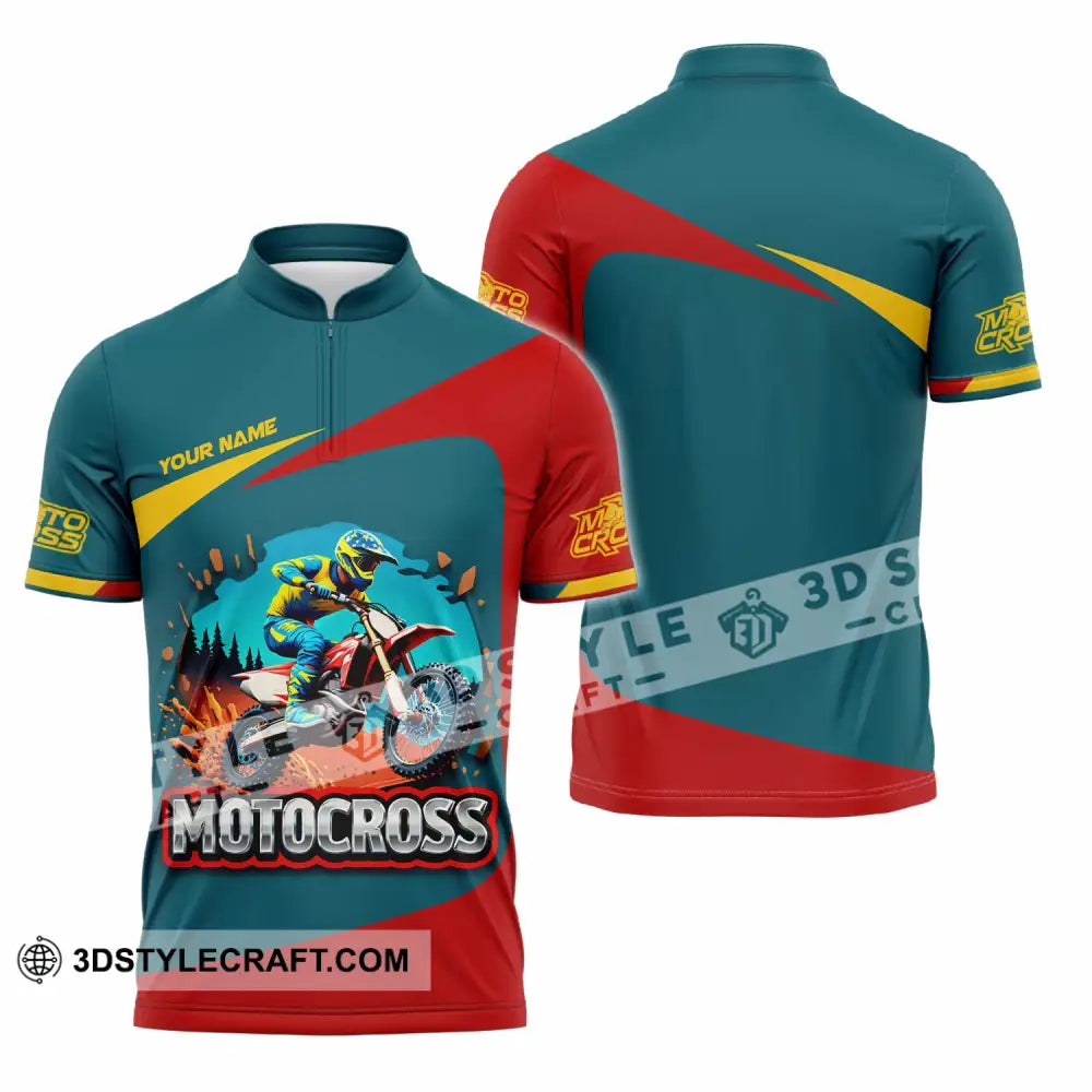 Unisex Shirt - Custom Motocross Shirt Zipper Polo Shirt / S T-shirt
