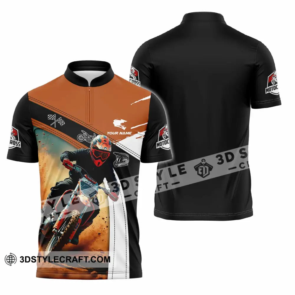 Unisex Shirt - Custom Motocross Shirt Zipper Polo Shirt / S T-shirt
