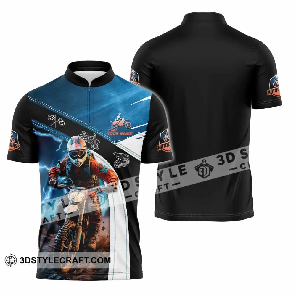 Unisex Shirt - Custom Motocross Shirt Zipper Polo Shirt / S T-shirt