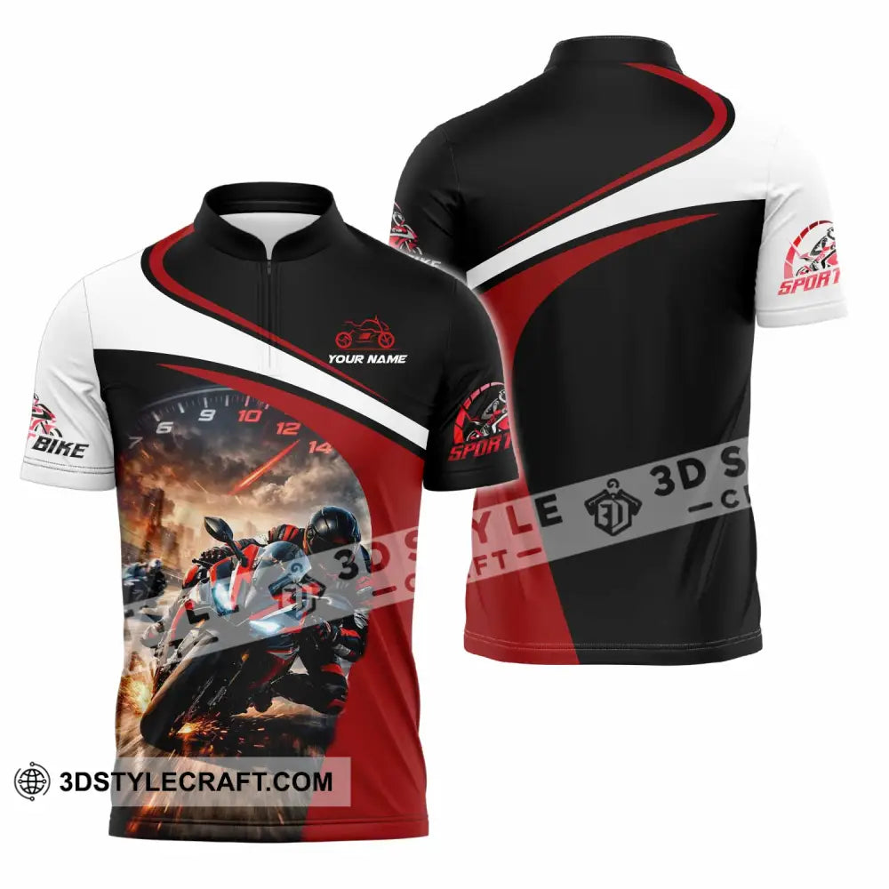Unisex Shirt - Custom Motorbike Shirt - Zipper Polo Shirt / S - T-shirt