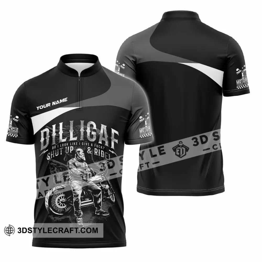 Unisex Shirt - Custom Motorcycle Do I Look Like I Do A Fxck Shut Up & Ride Shirt - Zipper Polo Shirt / S - T-shirt