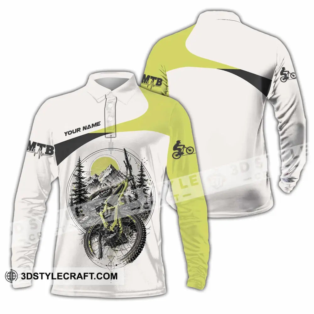 Unisex Shirt - Custom Mountain Bike Shirt - Long Sleeve Polo / S - T-shirt