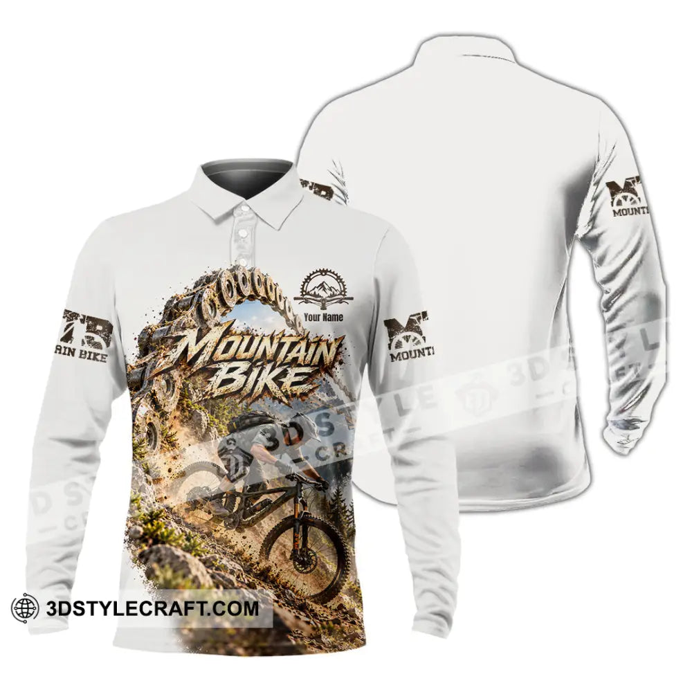Unisex Shirt - Custom Mountain Bike Shirt - Long Sleeve Polo / S - T-shirt