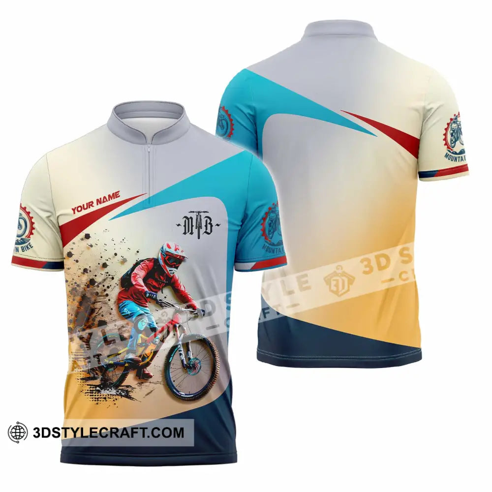 Unisex Shirt Custom Mountain Bike MTB Shirt Zipper Polo Shirt / S T shirt