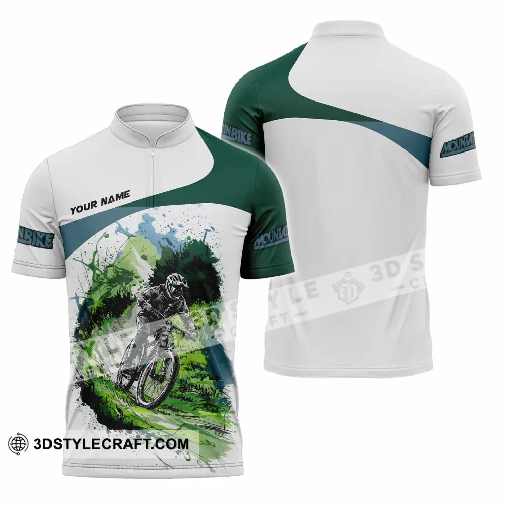Unisex Shirt Custom Mountain Bike MTB Shirt Zipper Polo Shirt / S T shirt