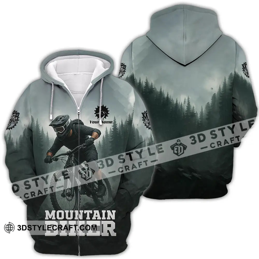 Unisex Shirt - Custom Mountain Bike Shirt Zipper Hoodie / S T-shirt