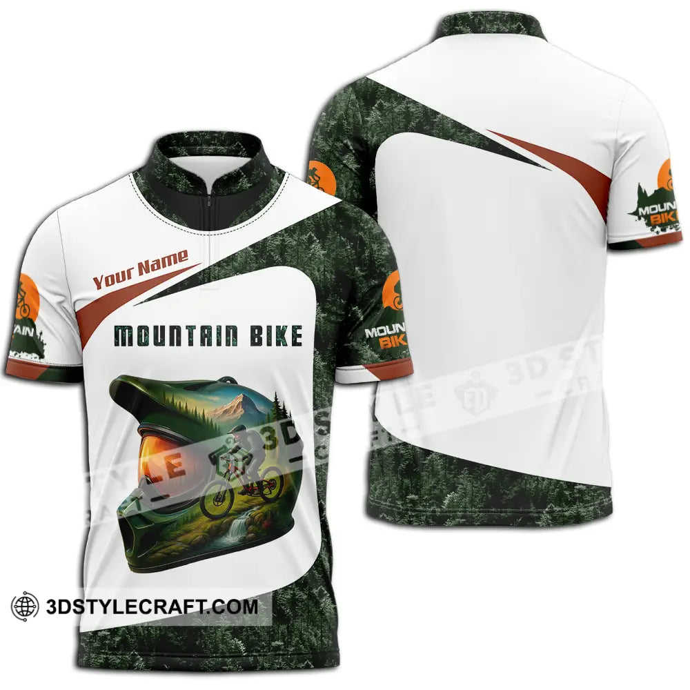 Unisex Shirt - Custom Mountain Bike Shirt Zipper Polo Shirt / S T-shirt