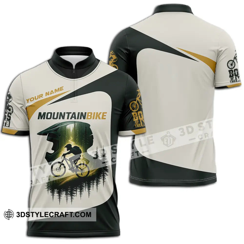 Unisex Shirt - Custom Mountain Bike Shirt Zipper Polo Shirt / S T-shirt