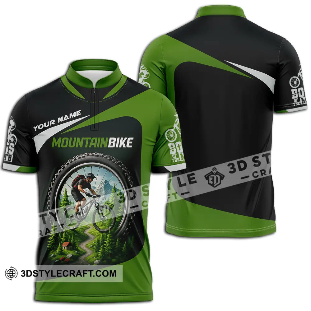 Unisex Shirt - Custom Mountain Bike Shirt Zipper Polo Shirt / S T-shirt