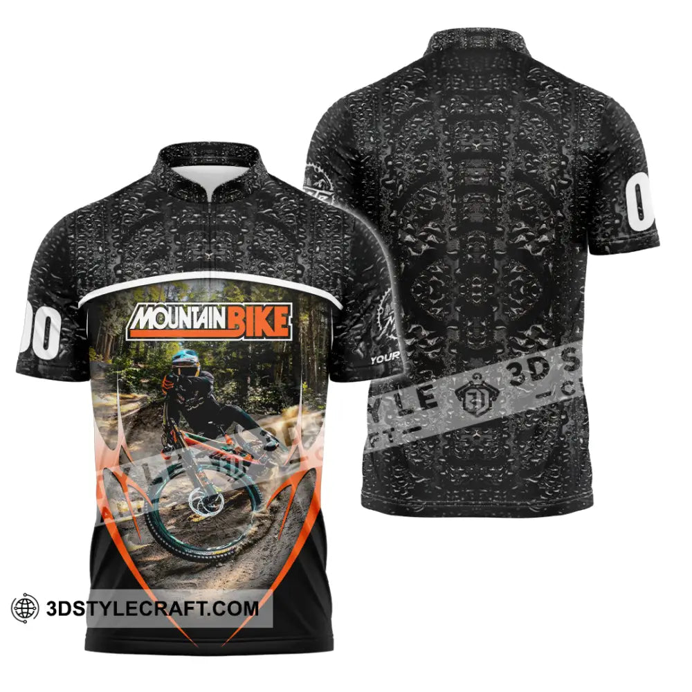 Unisex Shirt - Custom Mountain Bike Shirt Zipper Polo Shirt / S T-shirt