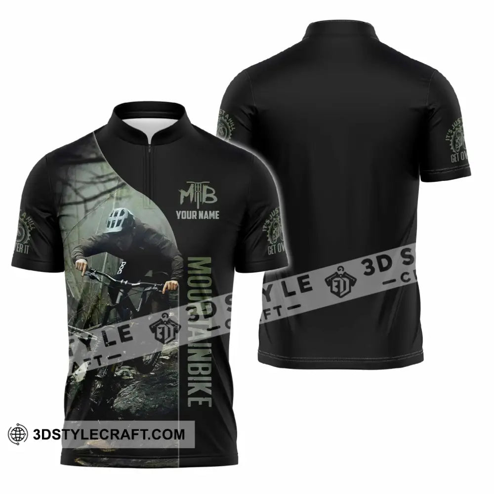 Unisex Shirt - Custom Mountain Bike Shirt Zipper Polo Shirt / S T-shirt