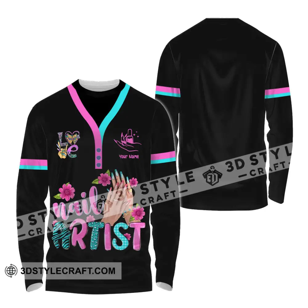 Unisex Shirt Custom Nails Artist Shirt Long Sleeve Shirt / S T shirt