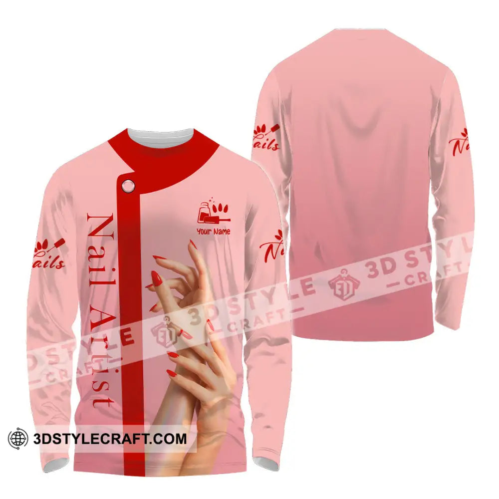 Unisex Shirt Custom Nails Artist Shirt Long Sleeve Shirt / S T shirt