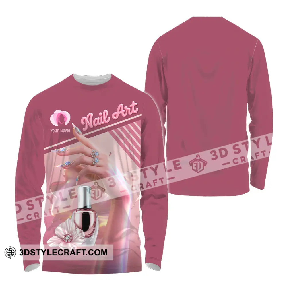 Unisex Shirt Custom Nails Artist Shirt Long Sleeve Shirt / S T shirt