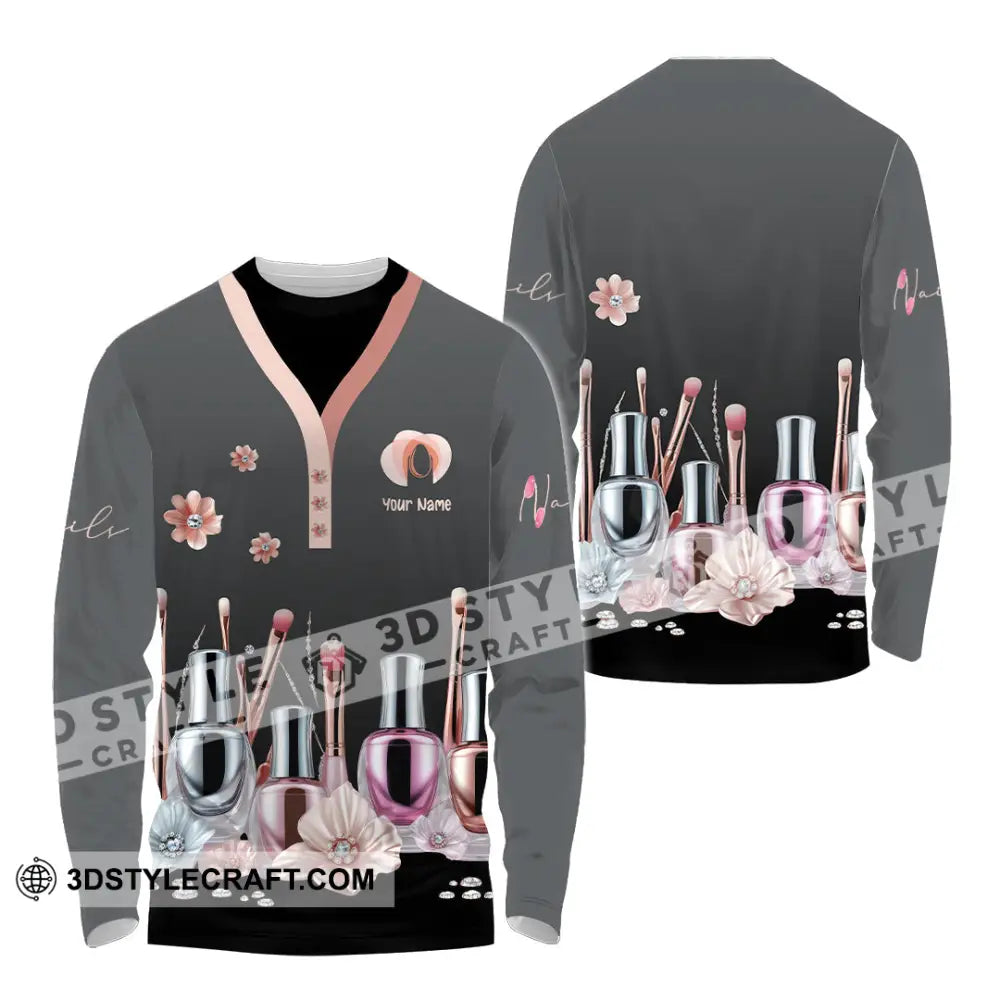 Unisex Shirt Custom Nails Artist Shirt Long Sleeve Shirt / S T shirt