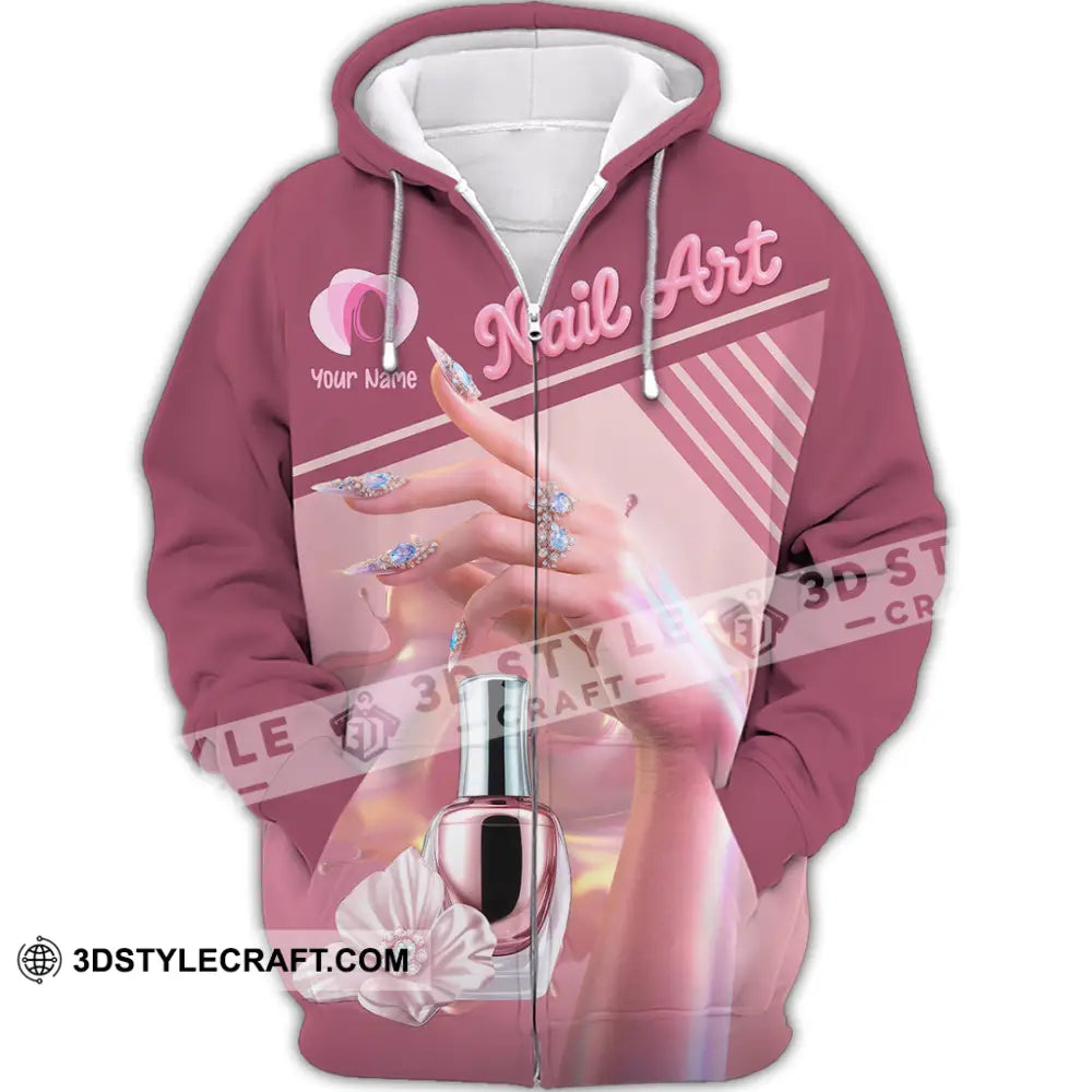 Unisex Shirt Custom Nails Artist Shirt Zipper Hoodie / S T shirt