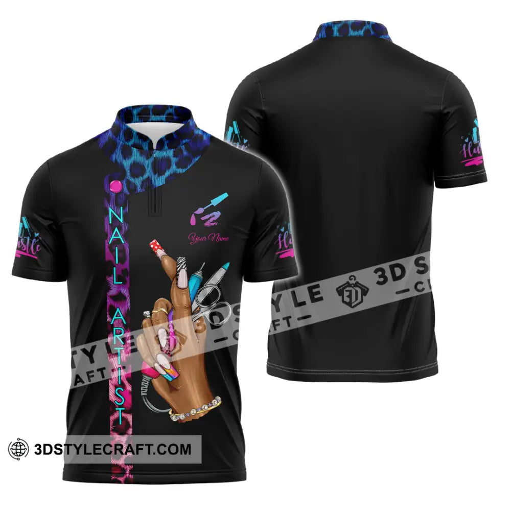Unisex Shirt Custom Nails Artist Shirt Zipper Polo Shirt / S T shirt