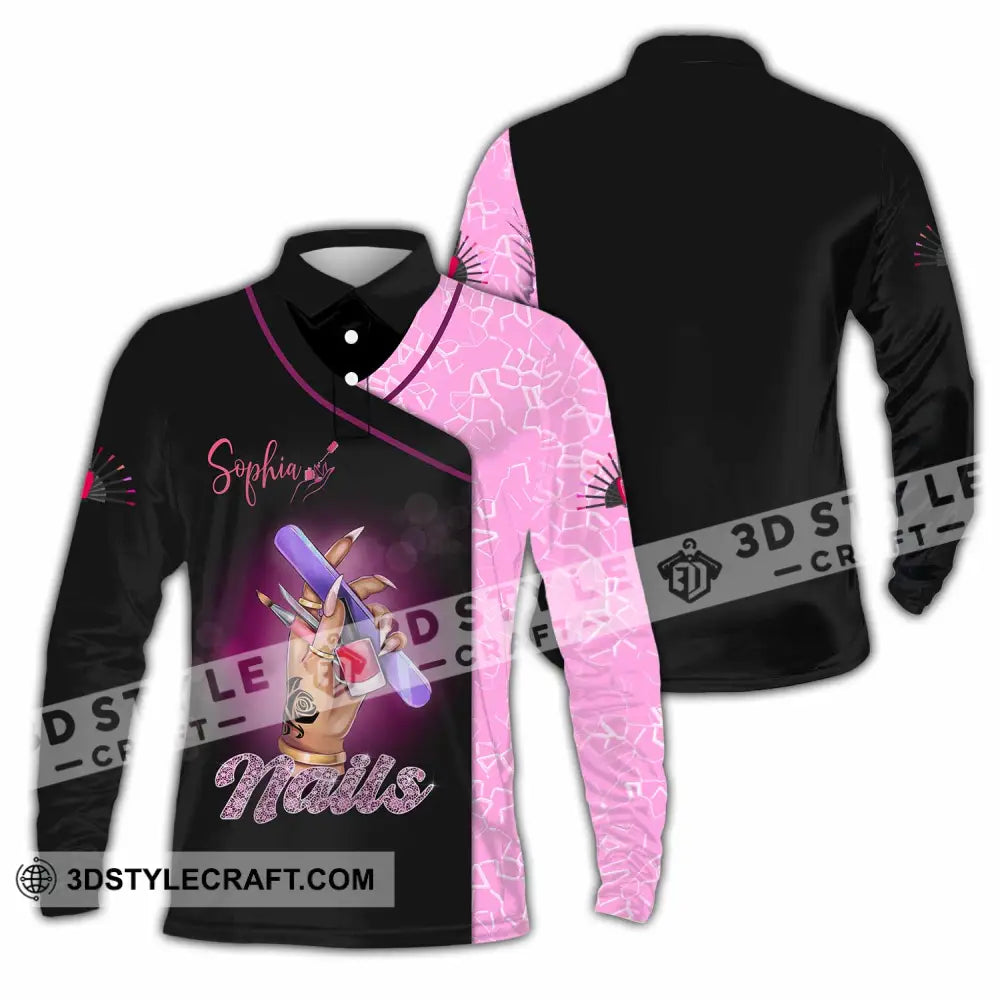 Unisex Shirt - Custom Nails Lover Shirt Long Sleeve Polo / S T-shirt