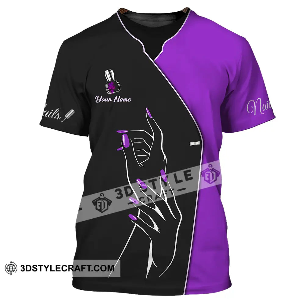 Unisex Shirt - Custom Nails Lover Purple Shirt T-Shirt / S T-shirt