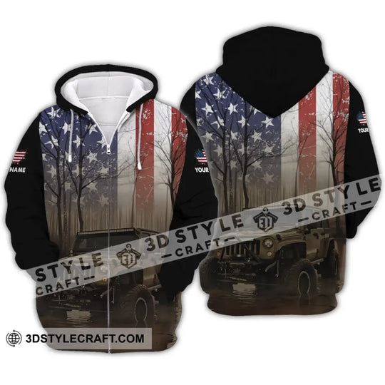 Unisex Shirt - Custom Name 3D Shirt - America Flag style option 4