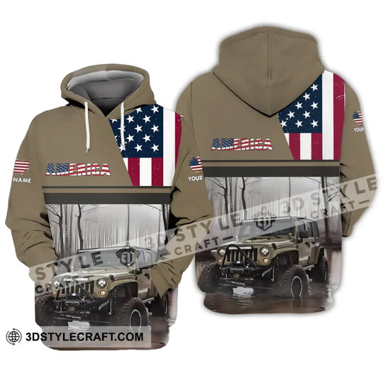Unisex Shirt - Custom Name 3D Shirt - America Map style option 3
