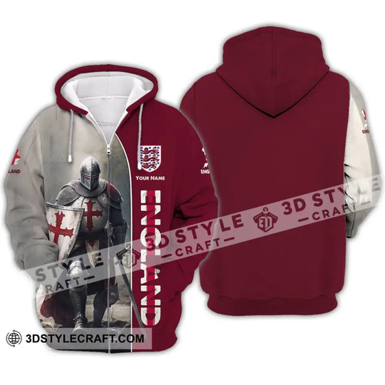 Unisex Shirt - Custom Name 3D Shirt - England Hero Map And Logo style option 4