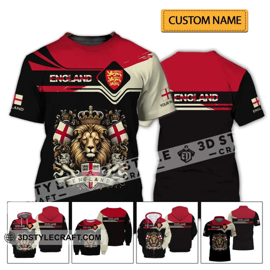 Unisex Shirt - Custom Name 3D Shirt - England Lion Queen Shirt style option 2