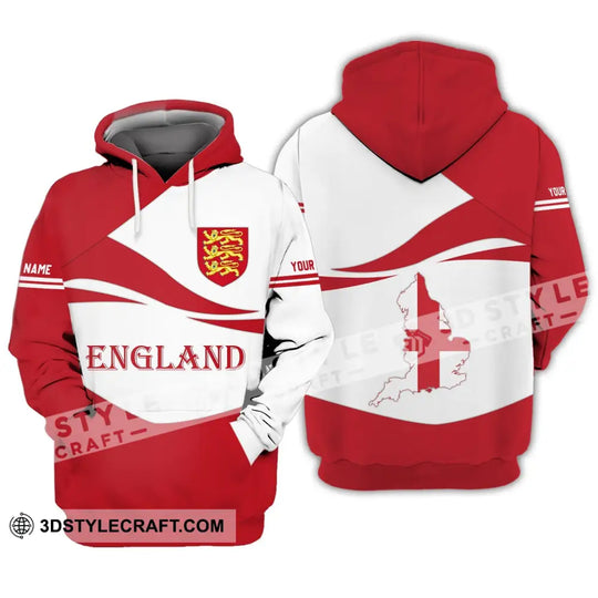 Unisex Shirt - Custom Name 3D Shirt - England Map, England Lover style option 3