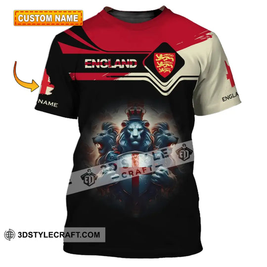 Unisex Shirt - Custom Name 3D Shirt - England National Football Team Icon And Map Shirt style option 1