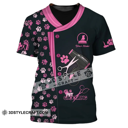 Unisex Shirt - Custom Name 3D Shirt For Groomer - Pet Groomer style option 2