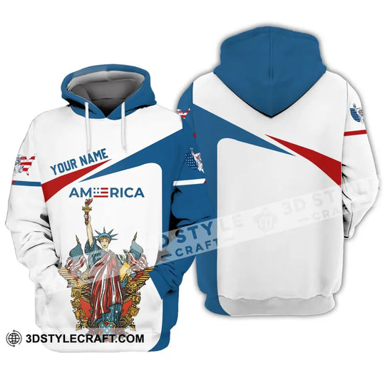 Unisex Shirt - Custom Name 3D Shirt - Liberties America Flag style option 3
