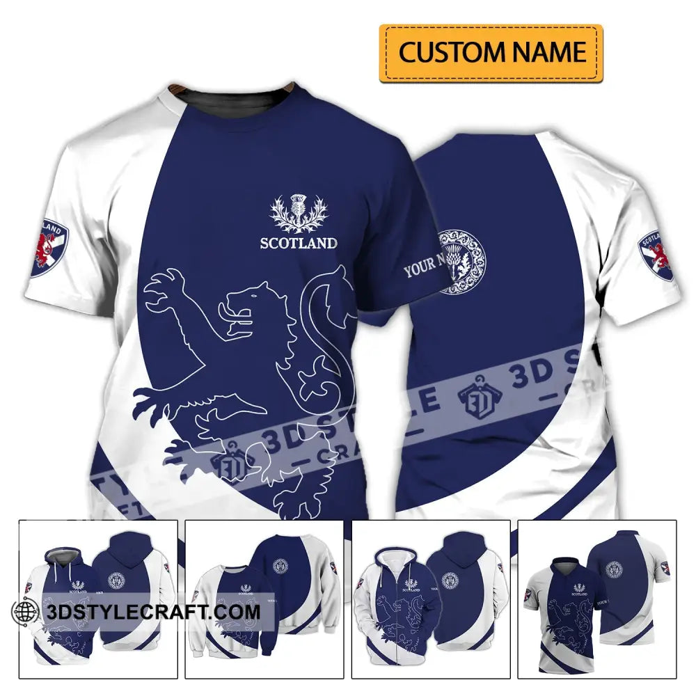 Unisex Shirt - Custom Name 3D Scottish Logo And T-Shirt