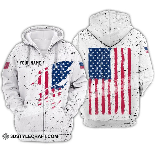 Unisex Shirt - Custom Name Shirt - America Flag Light Shirt style option 4