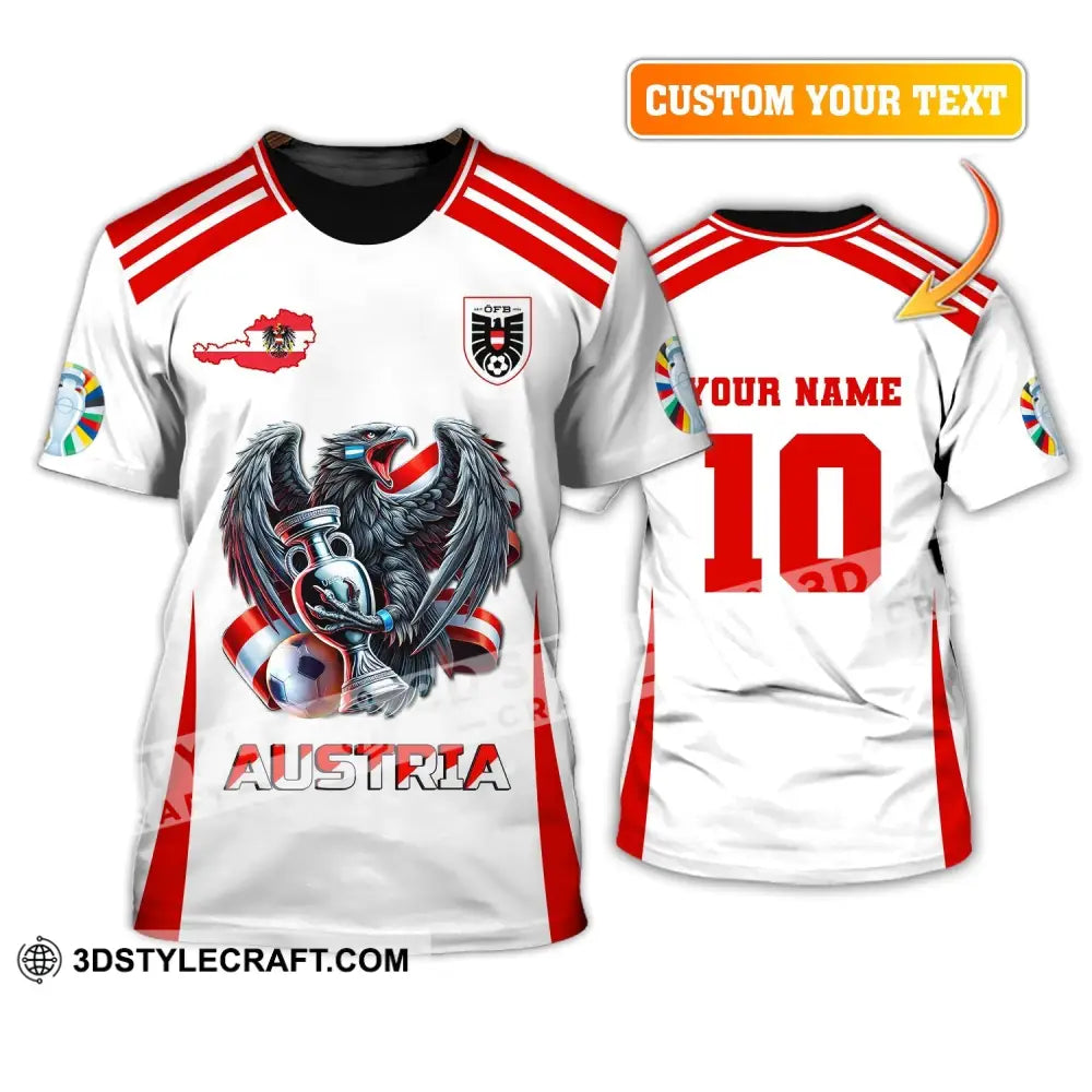 Unisex Shirt Custom Name and Number Austria Football Shirt Euro 2024 Austria Football Polo Long Sleeve Shirt T-Shirt