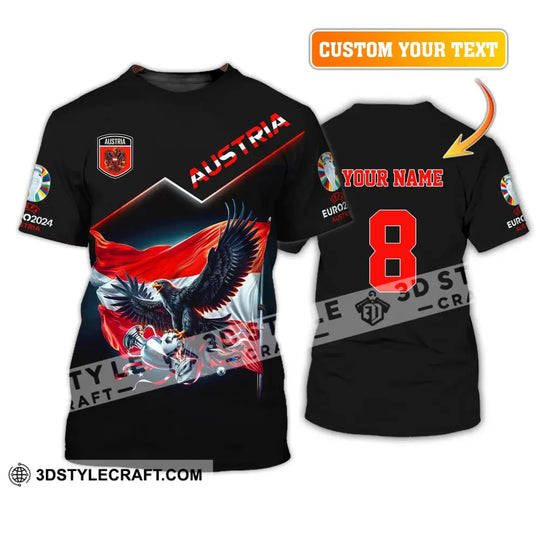 Unisex Shirt, Custom Name and Number Austria Football Shirt, Euro 2024 Austria Football Polo Long Sleeve Shirt style option 2