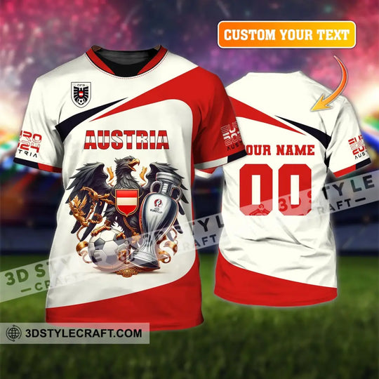 Unisex Shirt, Custom Name and Number Austria Football Shirt, Euro 2024 Austria Football Polo Long Sleeve Shirt style option 1