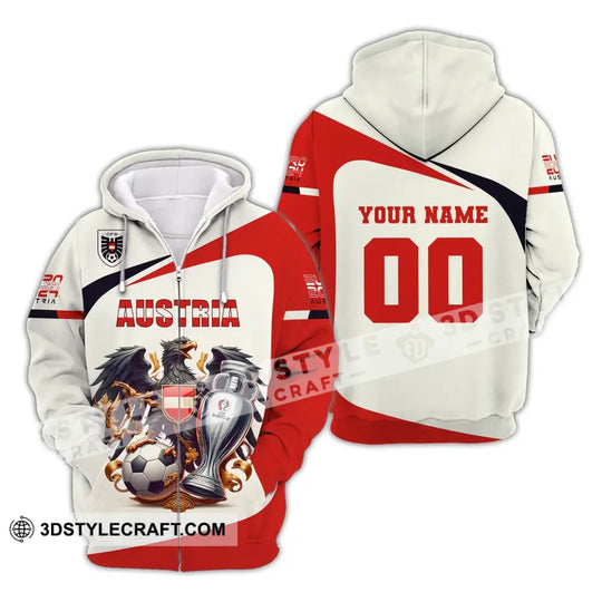 Unisex Shirt, Custom Name and Number Austria Football Shirt, Euro 2024 Austria Football Polo Long Sleeve Shirt style option 4