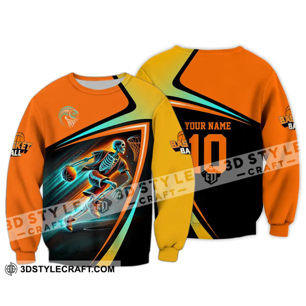 Unisex Shirt Custom Name And Number Basketball Polo Long Sleeve Gift / S T-Shirt