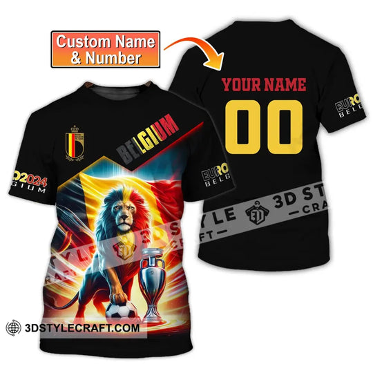 Unisex Shirt, Custom Name and Number Belgium Football Polo Shirt, Euro 2024 Belgium Football Hoodie Long Sleeve style option 1