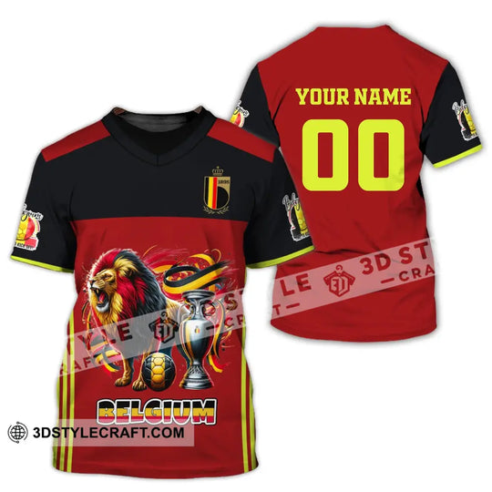 Unisex Shirt, Custom Name and Number Belgium Football Polo Shirt, Euro 2024 Belgium Football Hoodie Long Sleeve Shirt style option 2