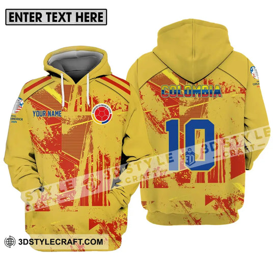 Unisex Shirt - Custom Name And Number Copa America Shirt, Golden Colombia style option 3