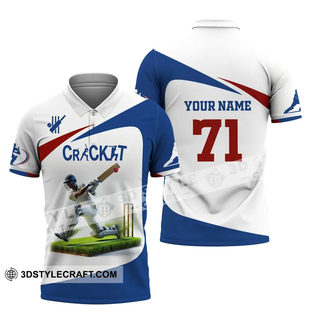 Unisex Shirt Custom Name And Number Cricket Ball Polo Long Sleeve T-Shirt / S T-Shirt