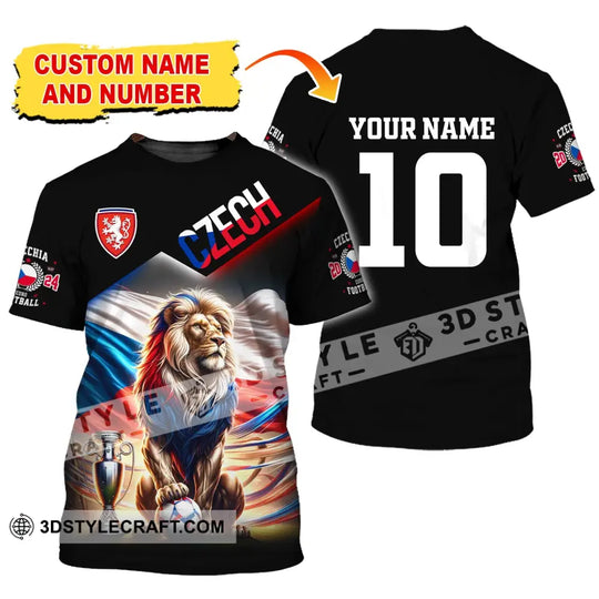 Unisex Shirt, Custom Name and Number Czech Football Shirt, Euro 2024 Shirt, Czech Football Polo Long Sleeve Shirt style option 2