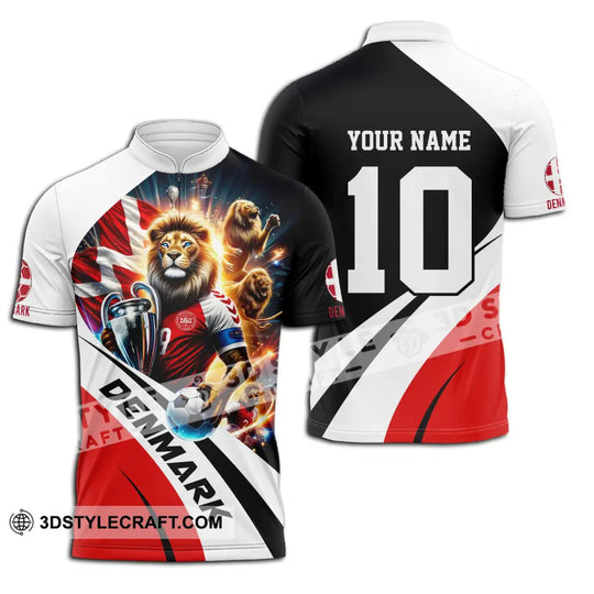 Unisex Shirt - Custom Name And Number Denmark Euro 2024 Shirt National Team style option 3