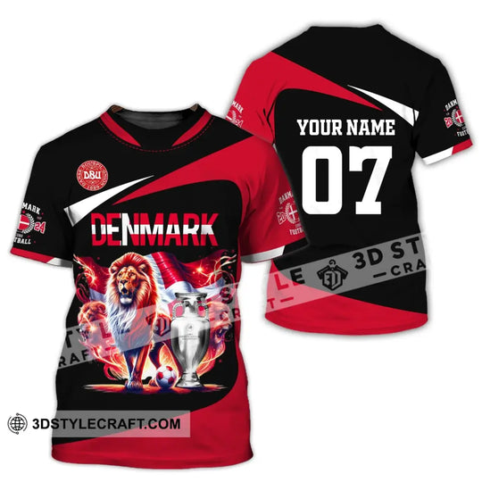 Unisex Shirt, Custom Name and Number Denmark Football Shirt, Euro 2024 Shirt, Denmark Football Polo Long Sleeve Shirt style option 2