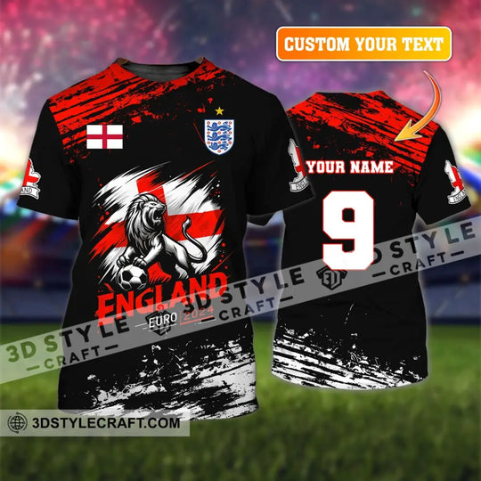 Unisex Shirt, Custom Name and Number England Football Shirt, Euro 2024 Shirt, England Football Polo Long Sleeve Shirt style option 1