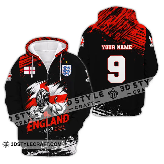Unisex Shirt, Custom Name and Number England Football Shirt, Euro 2024 Shirt, England Football Polo Long Sleeve Shirt style option 4
